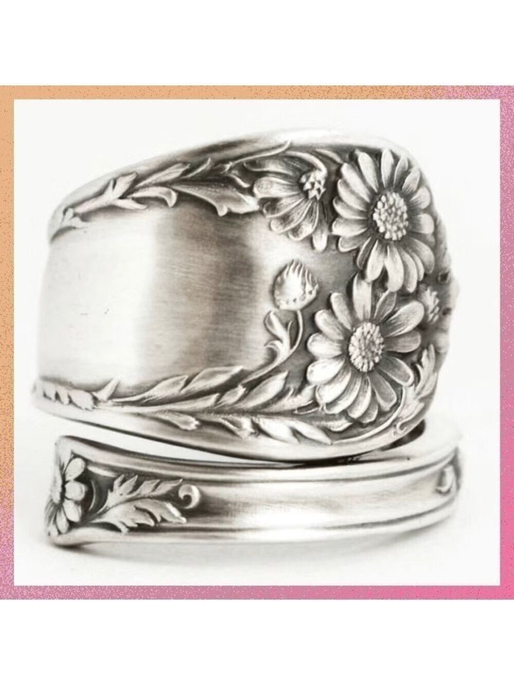 Boho Daisy or Sunflower Spoon Ring #760